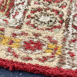 Red, Beige and Light Green Orta Shaggy Rug 5' x 8'