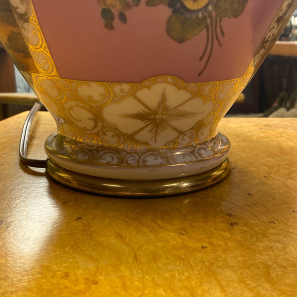 Table Lamp with Floral & Figural Courting Motifs