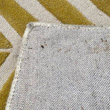 Yellow and White Plush Chevron Pattern Rug 4' x 6'