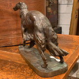 Russian Borzoi Bronze Statue, Signed