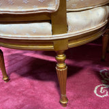 set of 4 regency tufted open arm chairs