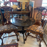 Chinese lacquered bird motif round side table