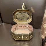 Mughal Indian Polished Brass Pierced Incense Box