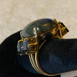 10k Labradorite Smokey Topaz RIng