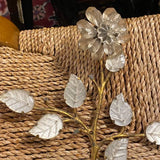 Pair of Floral Crystal Double Arm Sconces