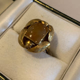 Estate Jade & 18k Gold Cocktail Ring
