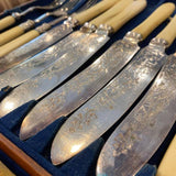Silver Plated Fish Set in Wood Box, Set of 12