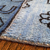 Blue & Black Patchwork Style West Elm Cadiz Machine Made Rug 8' x 10'