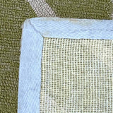 Chartreuse and Cream Geometric Pattern Knotted Rug 8' x 10'