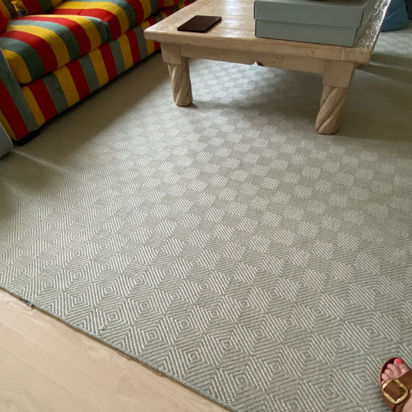 Blue & White Geometric Rug 10' x 13'8"