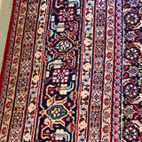 Red Persian Rug with Hexagon Central Medallion 9' x 12'