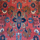 Raspberry & Blue Asian Rug,Handmade 4' x 6'7"