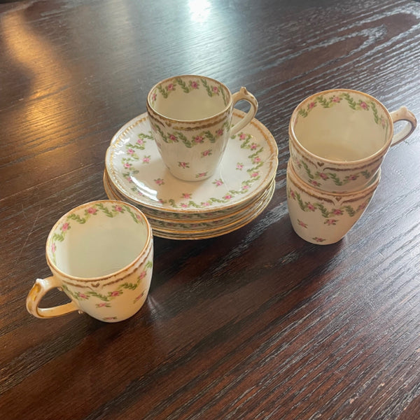 Limoges set of 4 demitasse cups and saucers