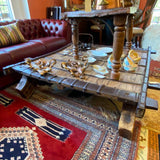 Rustic Wood & Metal Coffee Table