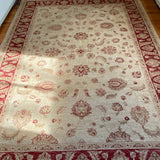 Beige and Red Persian Rug 6'2" x 8'4"
