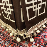 Brown and white club chair