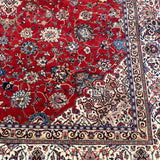 Large Wool Rug - Red & Beige Tones with Centered Medallion, Sold As Is