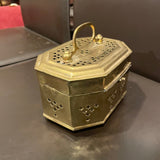 Mughal Indian Polished Brass Pierced Incense Box