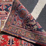 Heriz Large Area Rug, Cream and Deep Red Tones 9' x 12'3"