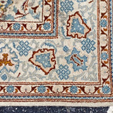 Cream Medallion Silk Persian Rug as is  3'9" x 5 '2"