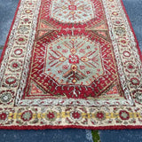 Red, Beige and Light Green Orta Shaggy Rug 5' x 8'