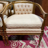 set of 4 regency tufted open arm chairs