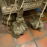 pair of bronze colored lamps