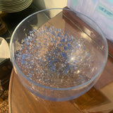 large blue spotted glass bowl