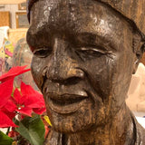 Carved Wood African Bust