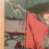 needlepoint sailboat framed art