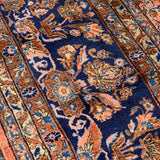Coral & Royal Blue Persian Sarouk Rug 10'7" x 20'4"