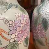 pair of hydrangea Chinese vases
