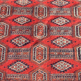 Red Diamond & Stripe Bokara Rug 4'1" x 6'