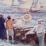 Large Sailboats of the Shore, Signed Grant