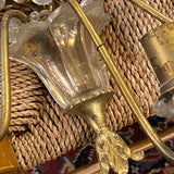 Pair of Floral Crystal Double Arm Sconces