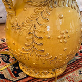 Pair of Mustard Pottery Urn Lamps