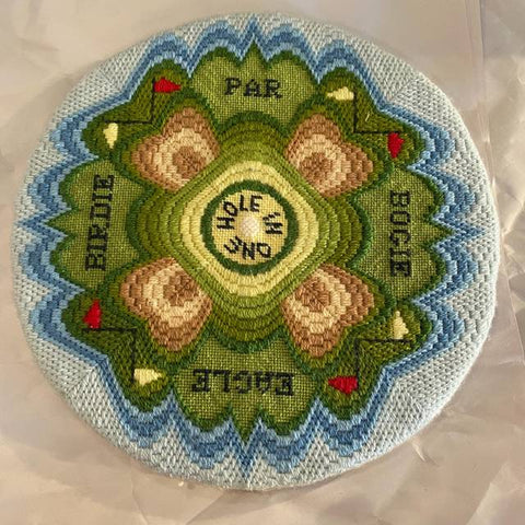 Needlepoint Golf Motif Hanging Wall Art