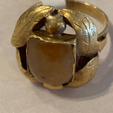 Estate Jade & 18k Gold Cocktail Ring