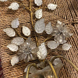 Pair of Floral Crystal Double Arm Sconces