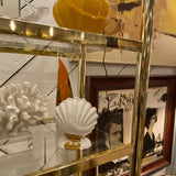 Milo Baughman Mid Centruy Brass & Glass Etagere