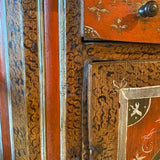 Hand Painted Dutch Corner Cupboard Cabinet