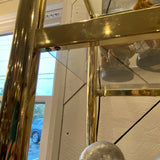 Milo Baughman Mid Centruy Brass & Glass Etagere