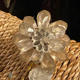 Pair of Floral Crystal Double Arm Sconces
