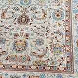 Cream Medallion Silk Persian Rug as is  3'9" x 5 '2"
