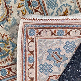 Cream Medallion Silk Persian Rug as is  3'9" x 5 '2"