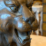 signed bronze tiger on amazing carved base