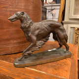 Russian Borzoi Bronze Statue, Signed