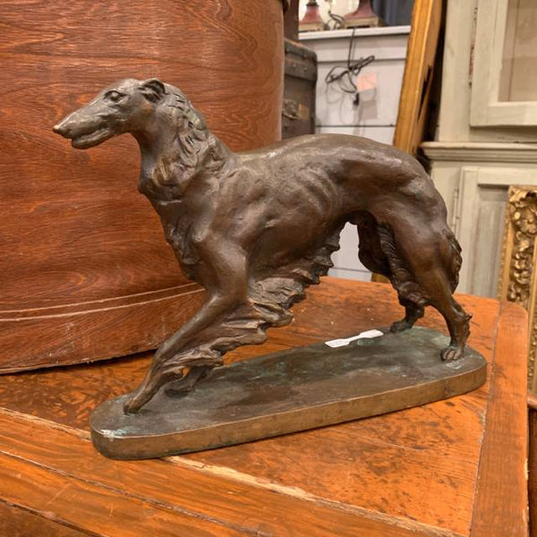Russian Borzoi Bronze Statue, Signed