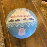 Native American pottery bowl and lid