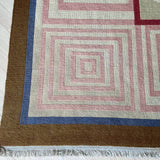 Stark Brown Pink and Red Geometric Rug 12'2" x 14'5"